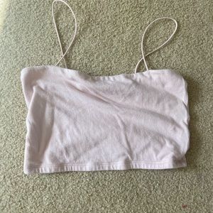 Adorable cropped light pink tank top